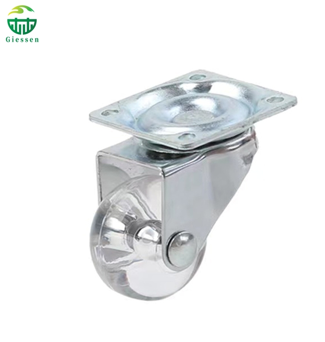 Transparent PU Swivel Caster Wheels – 1.5/2/3 Inch Furniture Rodizio