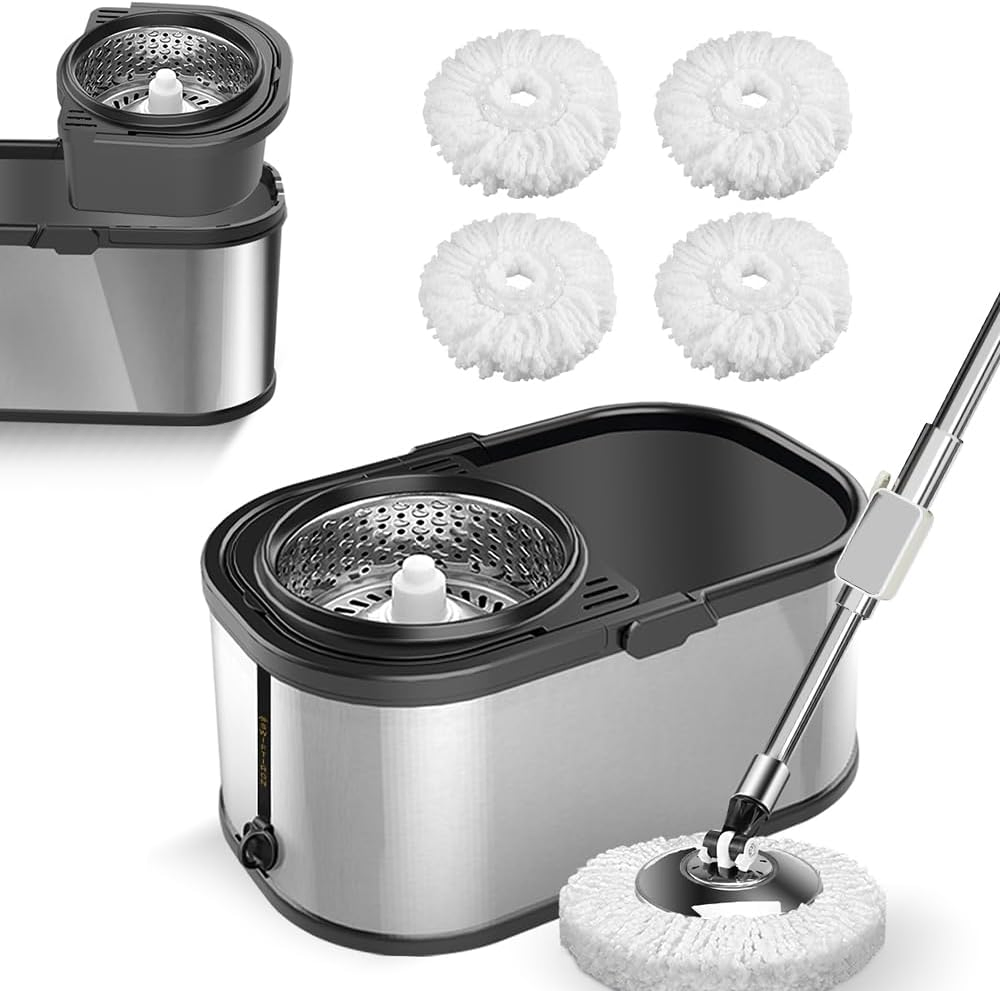 Brighthomey Microfiber Spin Washable Microfiber Mop for Repeated Use