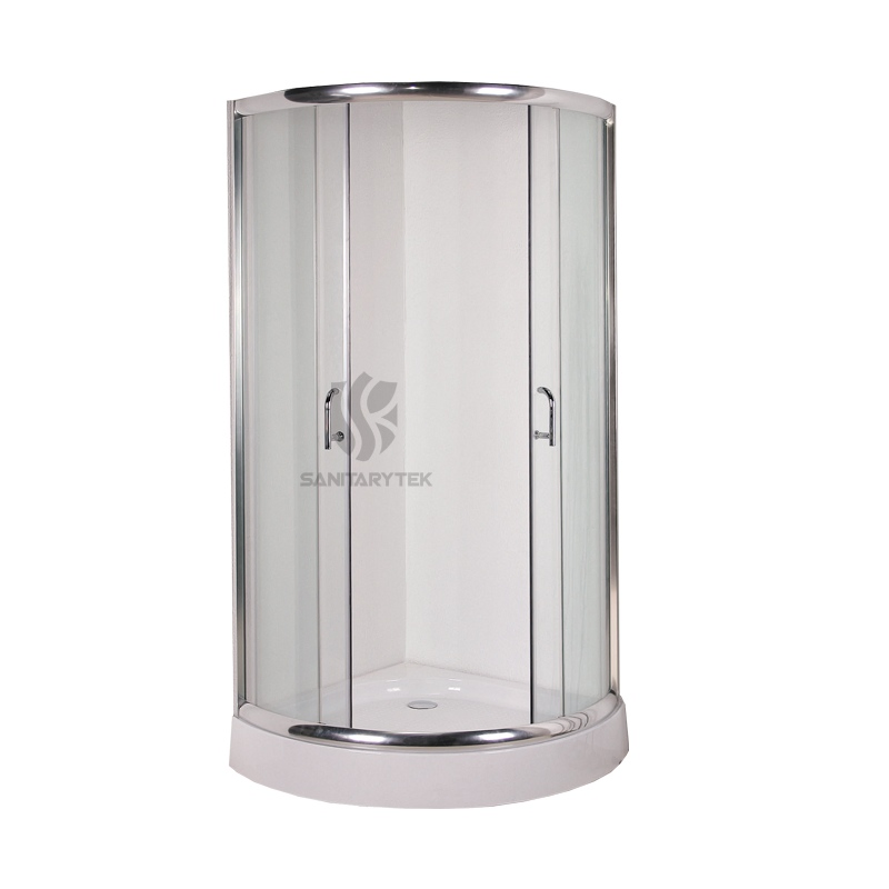 Round Shower Enclosure with Shower Tray, Clear Glass