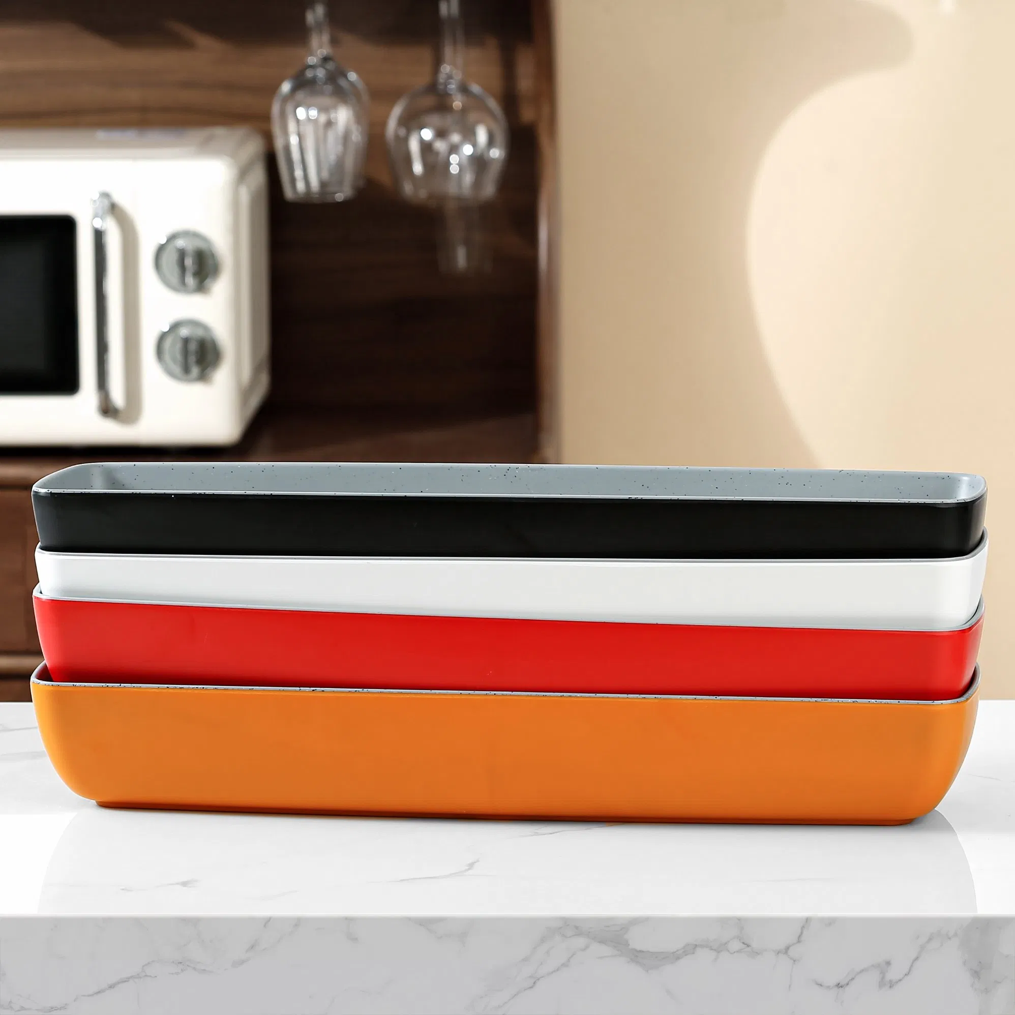 Newly Launch Melamine Durable Rectangular Colorful Serving Bowl for Restaurant Hotel Buffet Gn Size Melamine Dish