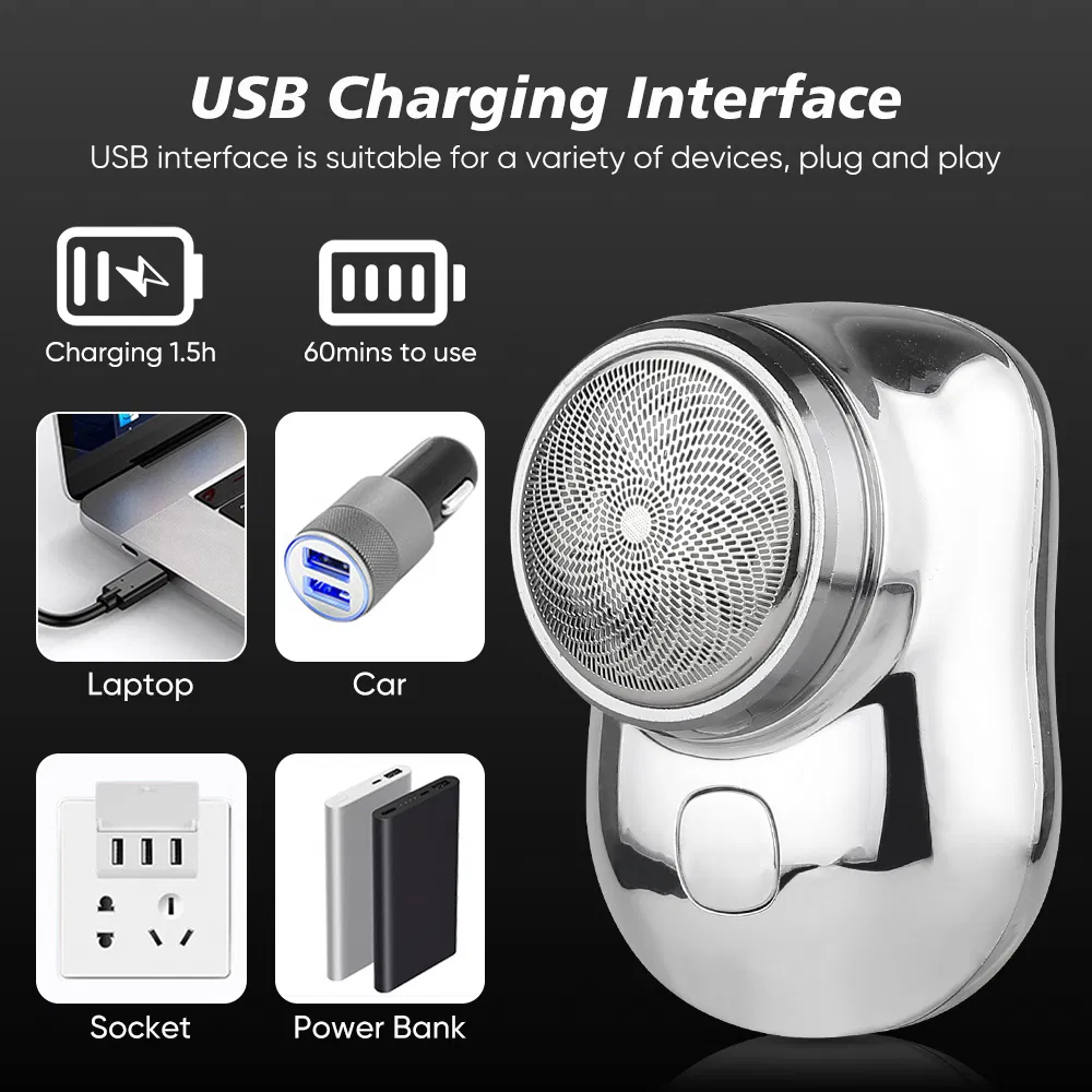 Compact Rechargeable Electric Shaver for Men - Portable and Professional