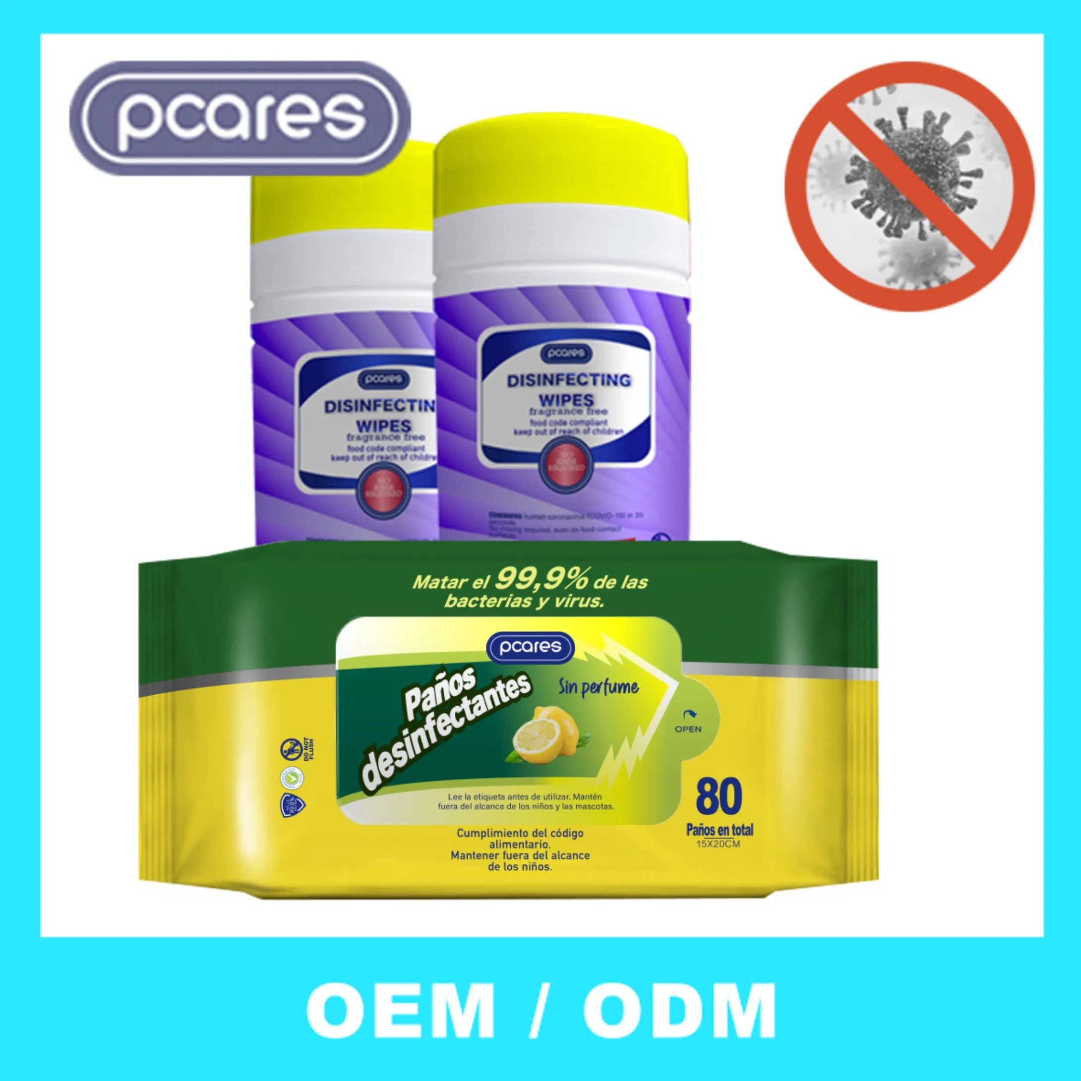 OEM Private Disinfectant Cleaning Wet Wipes Papers