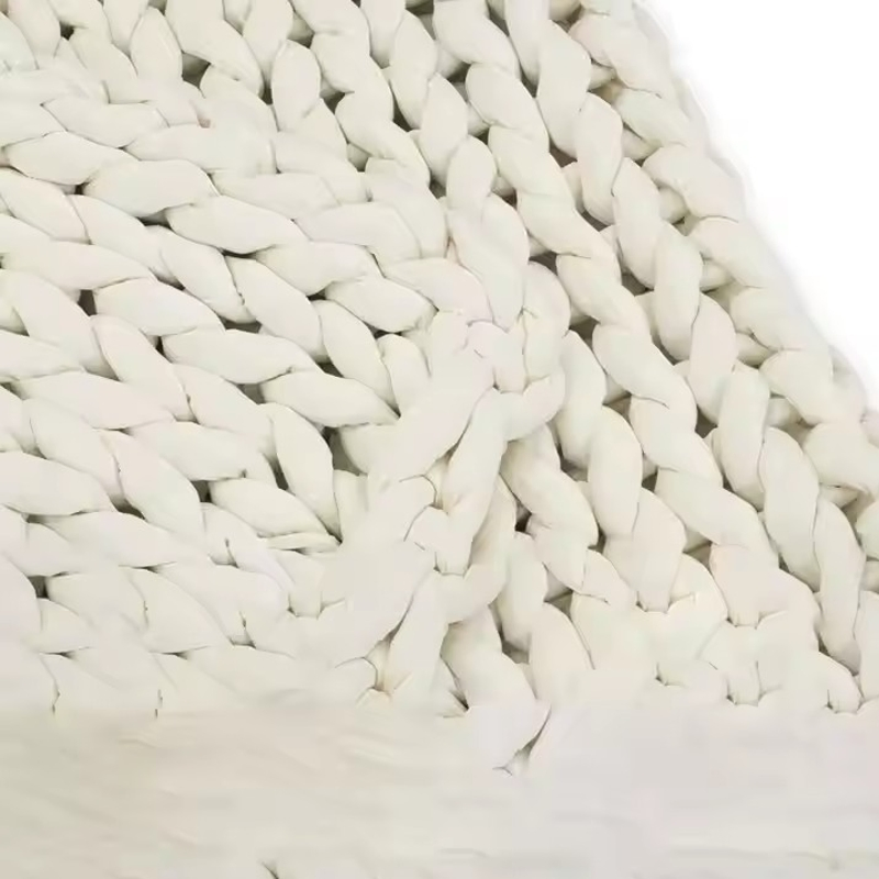 Large Knot Blanket Soft Handmade Chunky Knit Cable Wearable Blanket