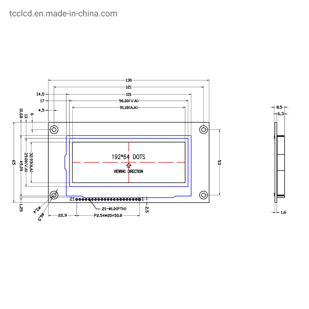 Модуль дисплея SYG19264CV20-1 LCD 192x64, 8-бит
