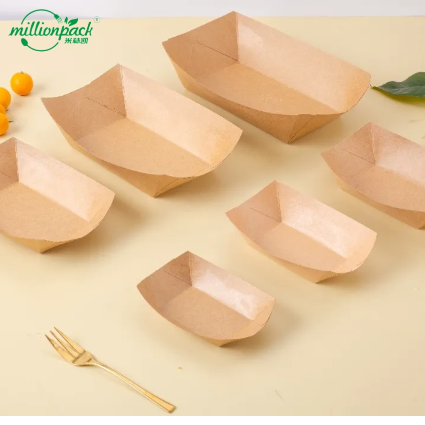 Paper Snack Tray for French Fries Chicken Wings and Popcorn