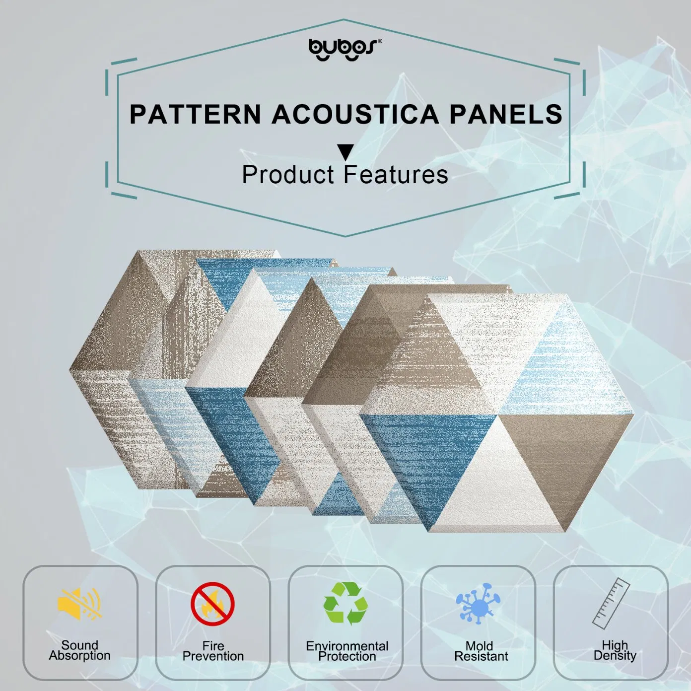 Bubos 20% off Acoustic Art Acoustic Panel Hexagon Pet Polyester Panels