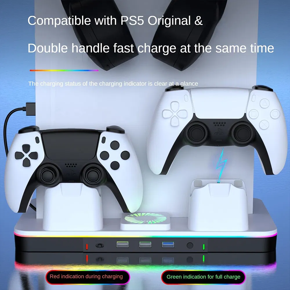 Wholesale Charging Dock for PS5 Slim / PRO Stand and Cooling Station with Controller Charger RGB Light