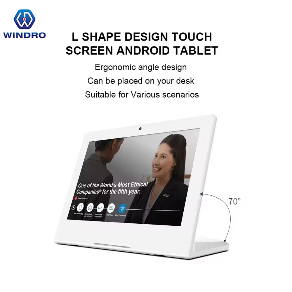 POS Terminal Restaurant Customer Feedback Tablet 10.1 Inch L Shape Android Tablet PC Display RJ45