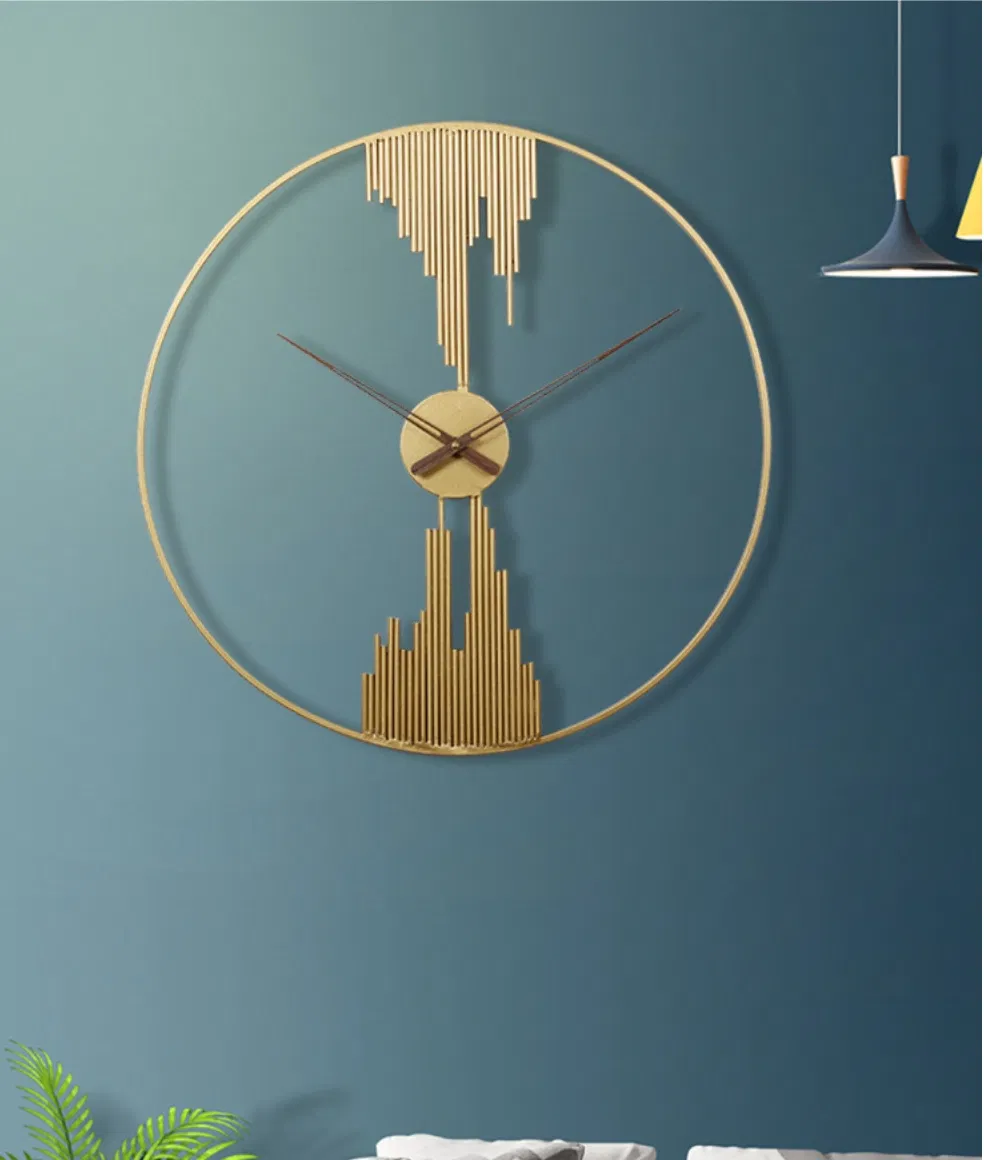 New Arrival Metal Gold Luxury Decorative Wall Clock Metal Wall Arts