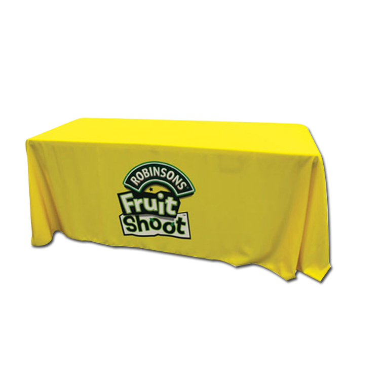 Customized Trade Show Table Cloth Wrinkle Free Heat Sublimation Decoration Party Polyester Stretch Table Cloth Event