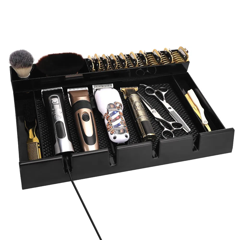Multi-Function Barbershop Tools Storage Box Professional Tools Hairdressing Trimmer Organizer Storage Tray Case