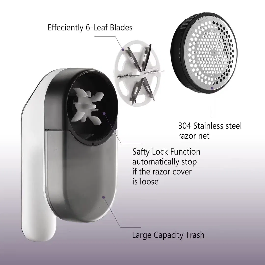 LED-Digital-Display 3-Speeds 6-Leaf Blades Electric Fabric Sweater Shaver Rechargeable Pill Lint Remover