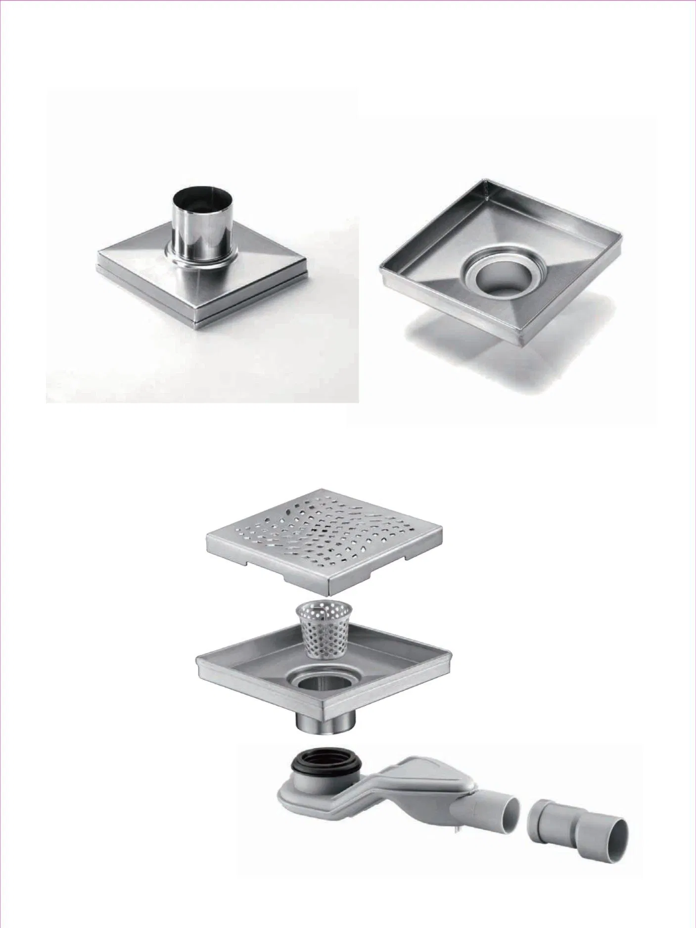 Современный квадратный трап для душа из нержавеющей стали SUS304