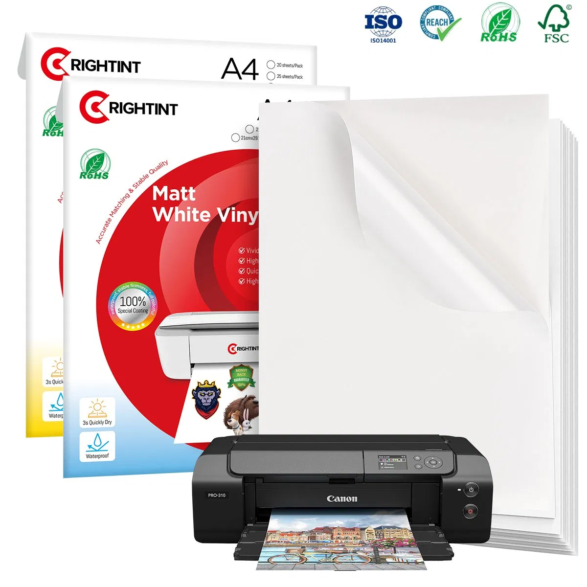 Matte White Inkjet Roll with Self Adhesive Label