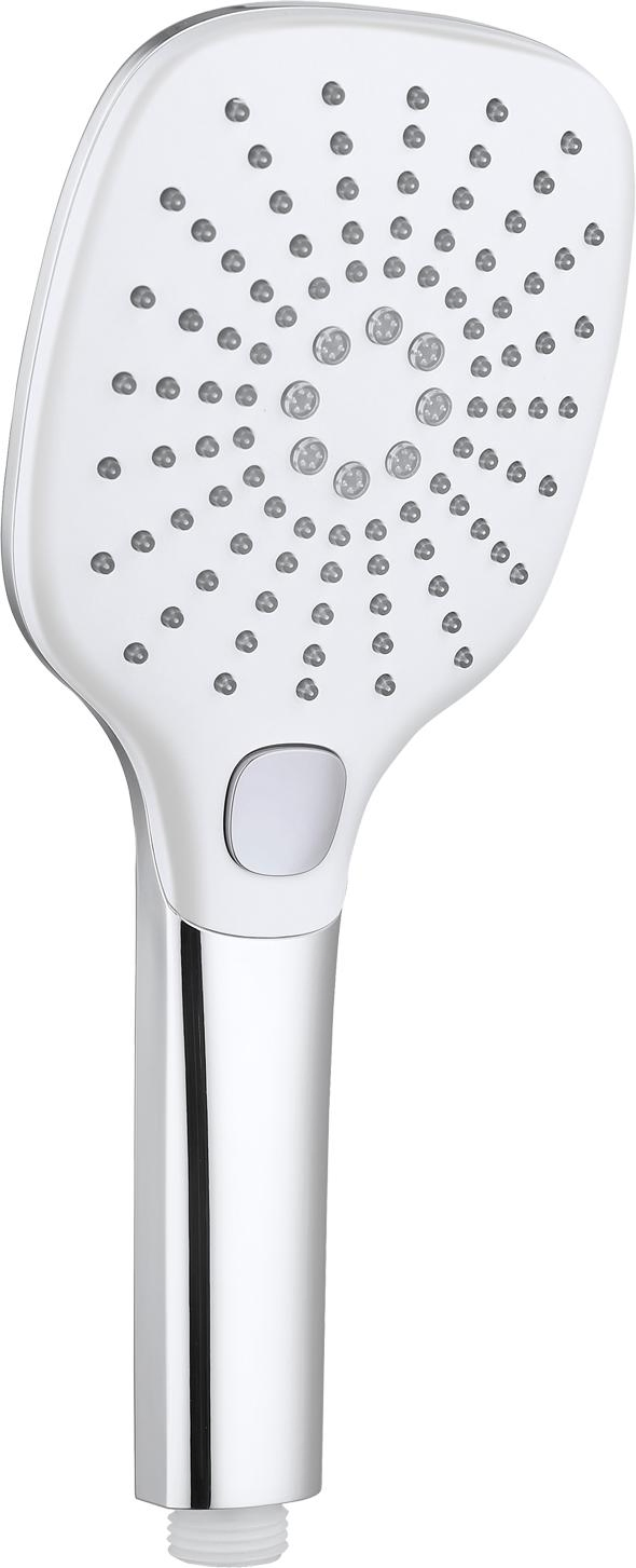 Bathroom 3 Functions Liquid Silicone Nozzles Chrome Plated Face Hand Shower Handheld Bath Shower with Button Switch for Easy Use