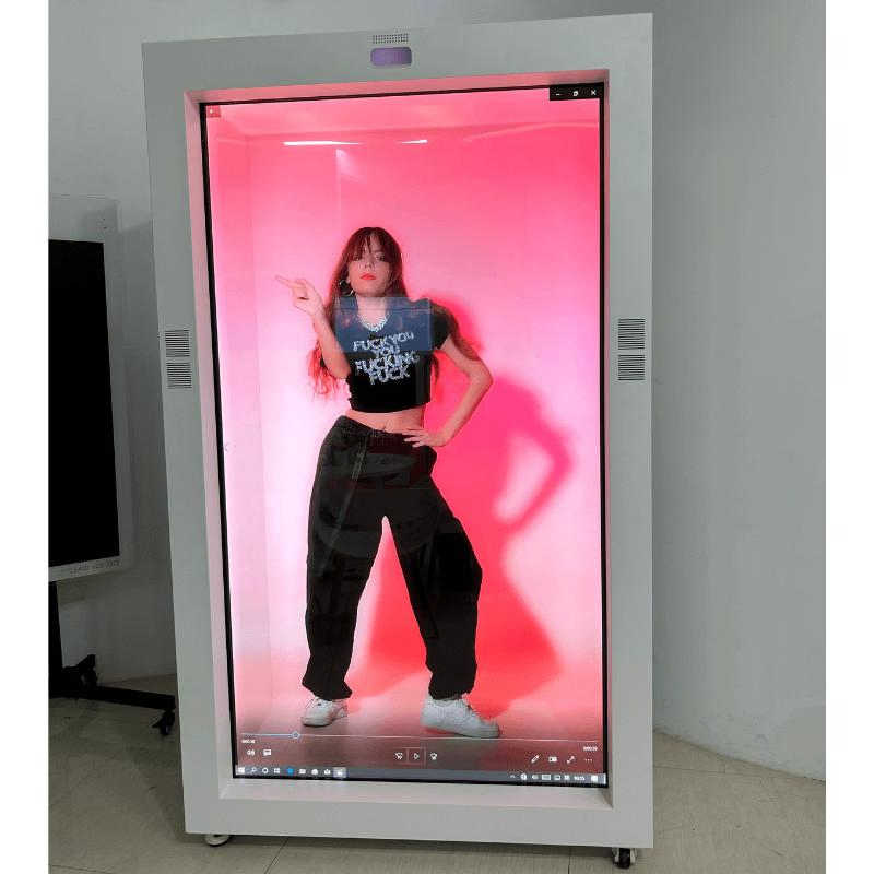 Indoor LCD Screen Advertising Display Totem Digital Signage Transparent LCD Display Showcase
