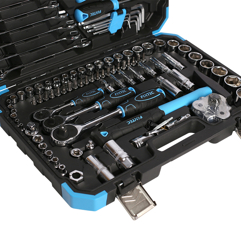 Fixtec CRV Hand Tools Set 132PCS 1/2 " &3/8" & 1/4 " Impact Dr. Socket Wrench Set Car Repair Tool Kit