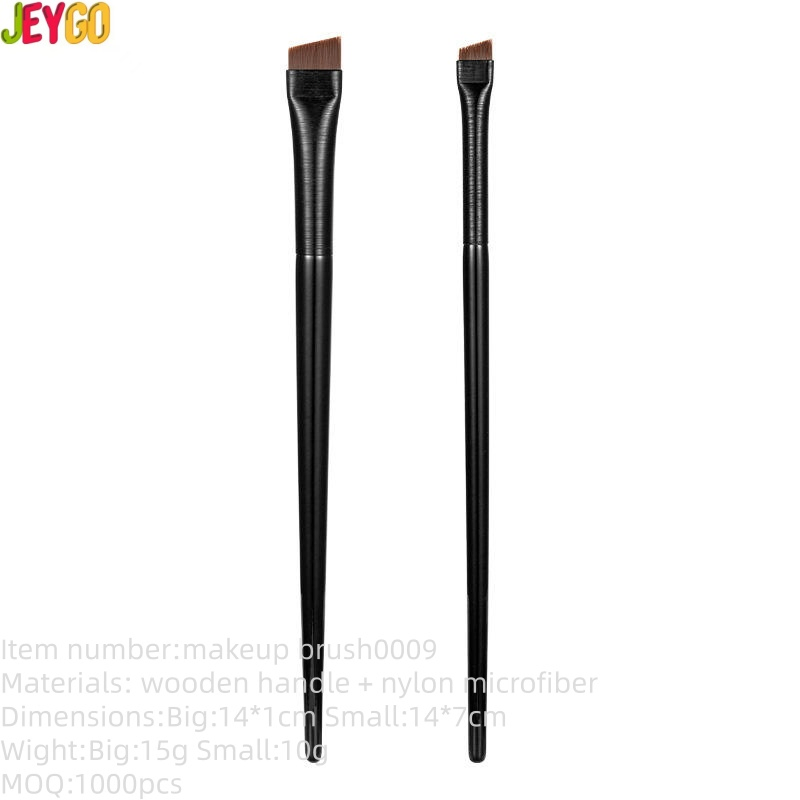 Popular Travel Accessory Custom 2-Piece Black Eyebrow Brush Set