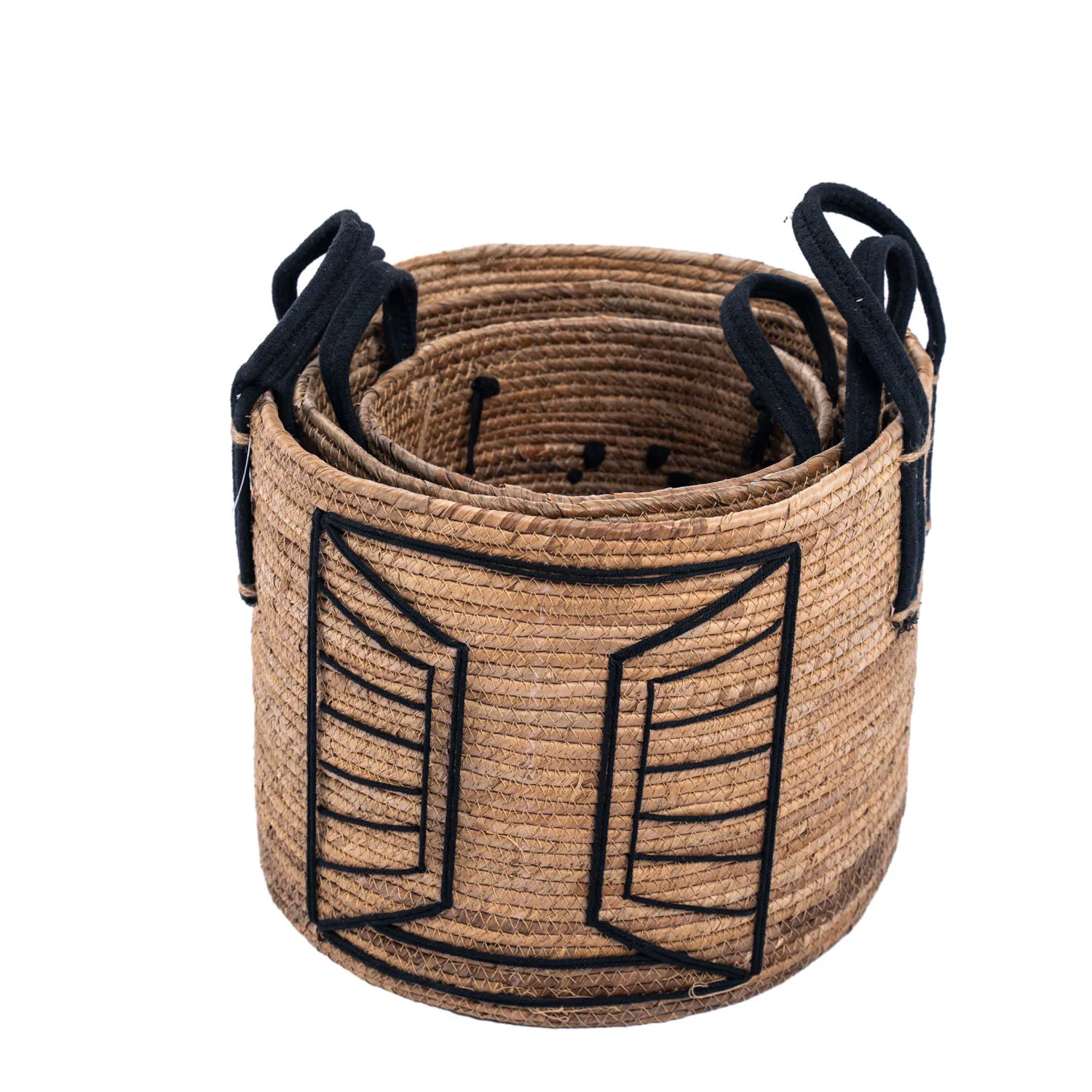 Customized Handwoven Water Hyacinth Grass Home Storage Basket