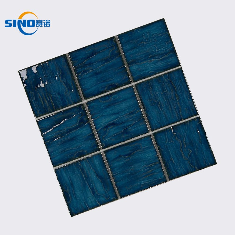 Hot Sale Outdoor Square 300X300mm Blue Ocean Mosaic for Swimming Pool Tile