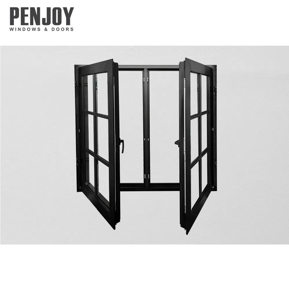 Penjoy Grids Style European Windows Aluminum Casement Window with Grills
