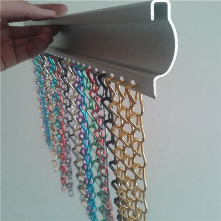 Hanging Aluminum Decorative Metal Mesh Room Divider Curtains Coil Drapery Screen