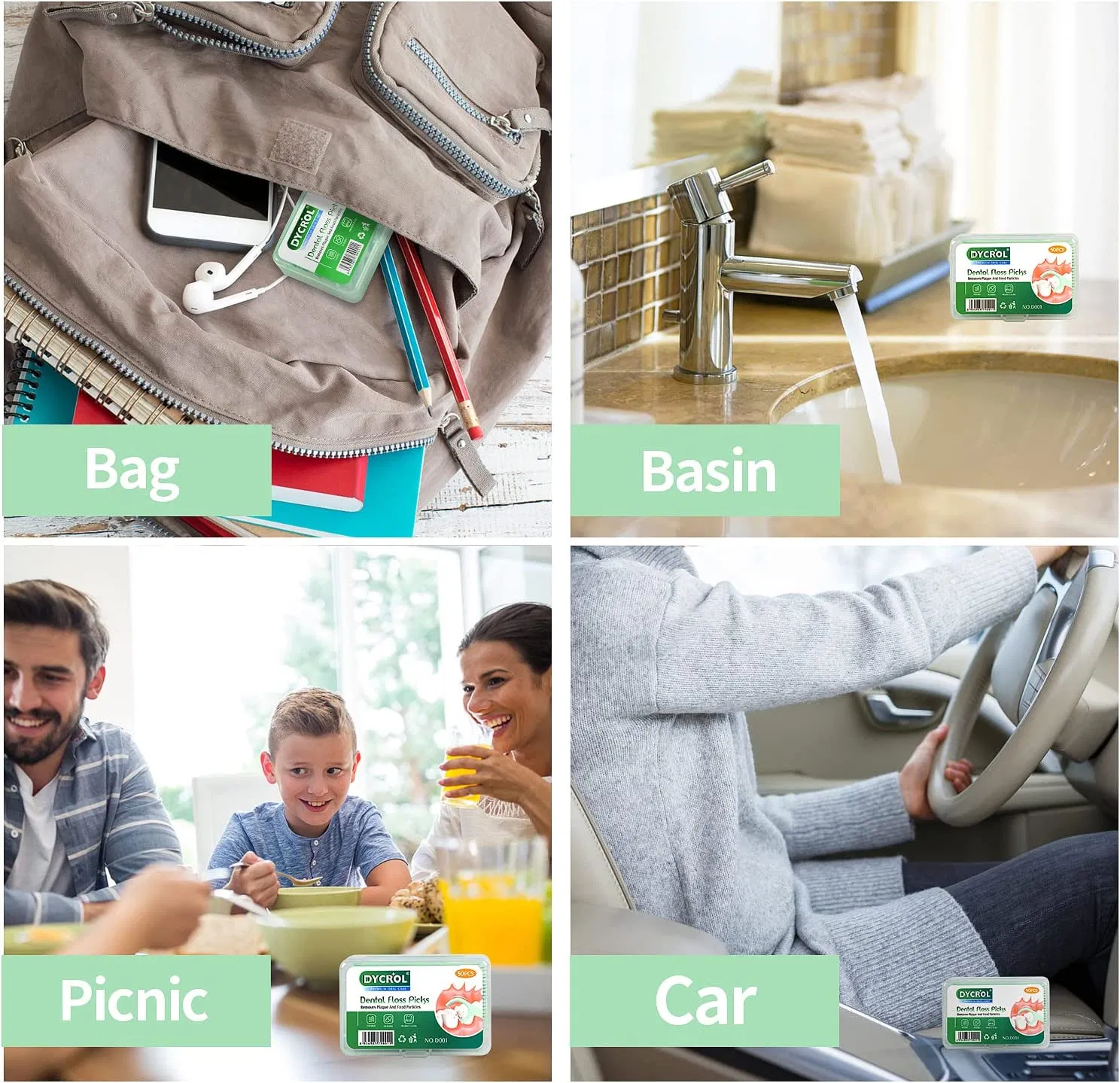 Eco Friendly Plastic Clean Tooth Dental Floss Pick for Oral Cleaning