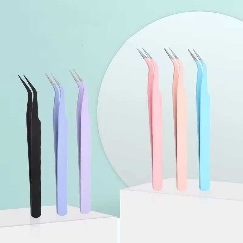 Multi-Purpose Use Curved Tip Durable Stainless Steel Precision Nail Eyelash Tweezer
