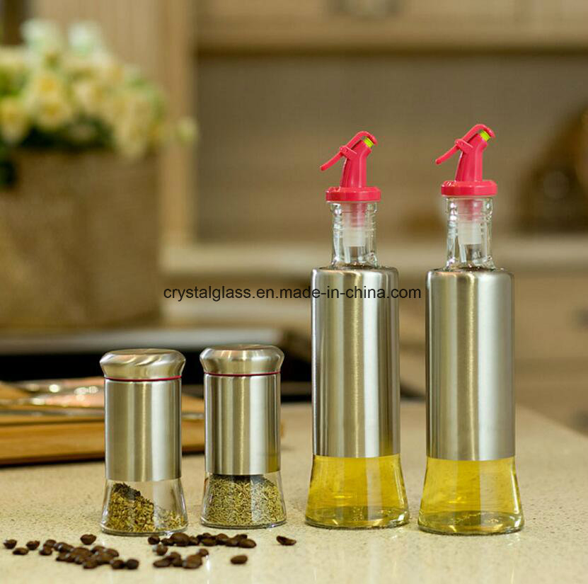 500ml Oil Dispenser Glass Bottle with Decoration