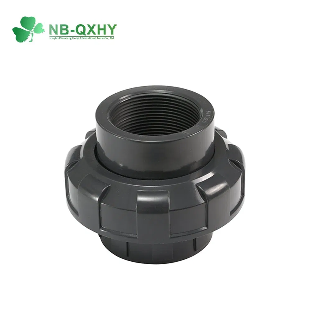 High Pressure PPR Plastic ANSI Sch80 Pn16 Male Female Thread Union Coupling Tee Cap Connector Dark Grey UPVC CPVC PVC Plumbing Pipe Fitting