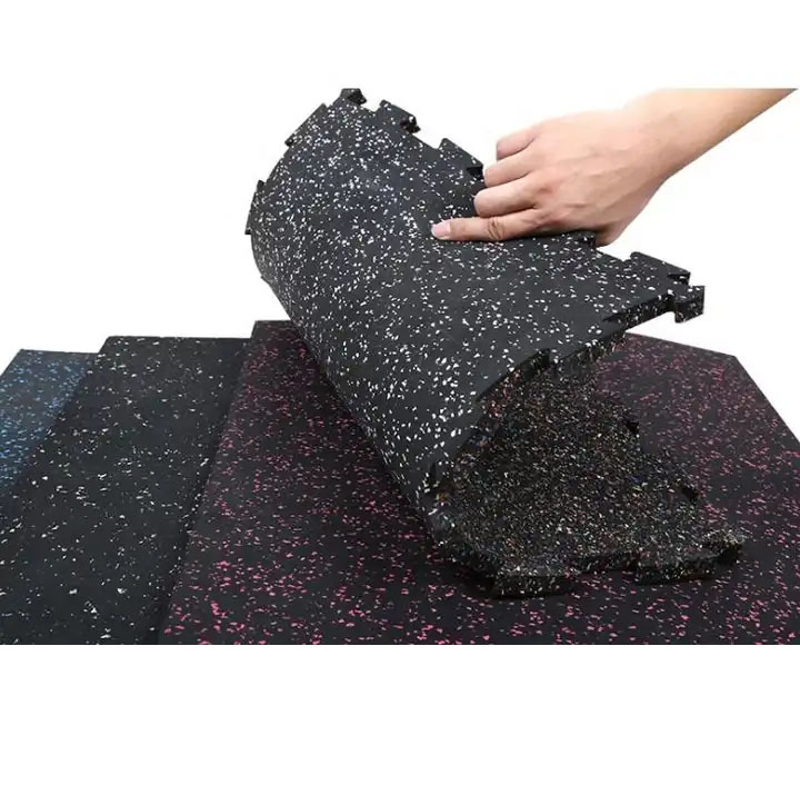 Rubber Sports Floor Mat Interlock Rubber Tile Gym Flooring Rubber Tiles