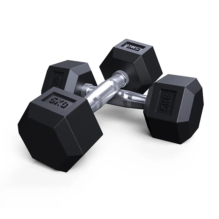 Гантели шестигранные резиновые 10-50 кг для фитнеса (оптом)