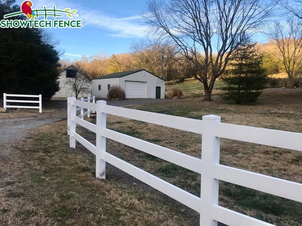 UV Proof White PVC Garden 3-Rail Fence