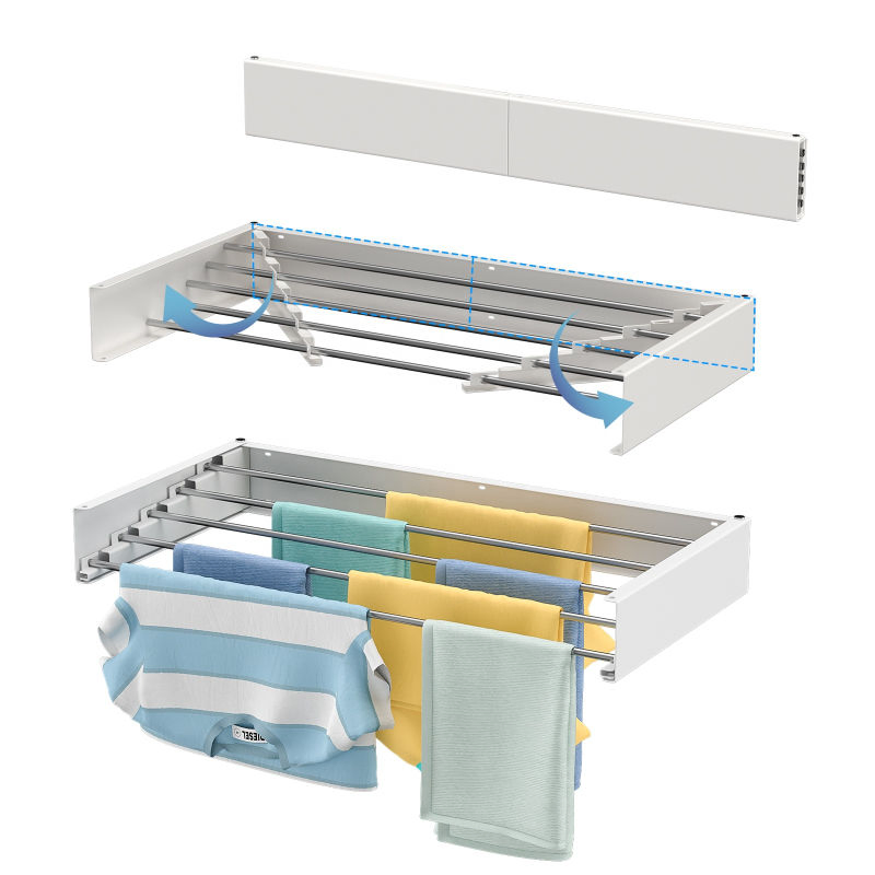 High Quality Wall Collapsible Clothes Drying Rack Folding Laundry Dryer Hanger