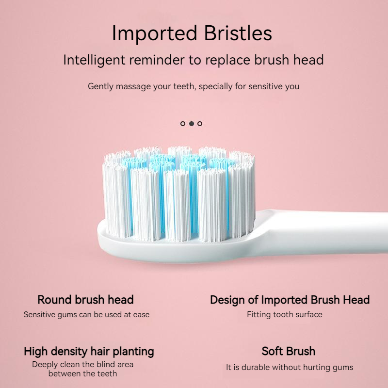 Black Adults - Ultrasonic Brush Heads Smart Timer Rechargeable Electric Toothbrush