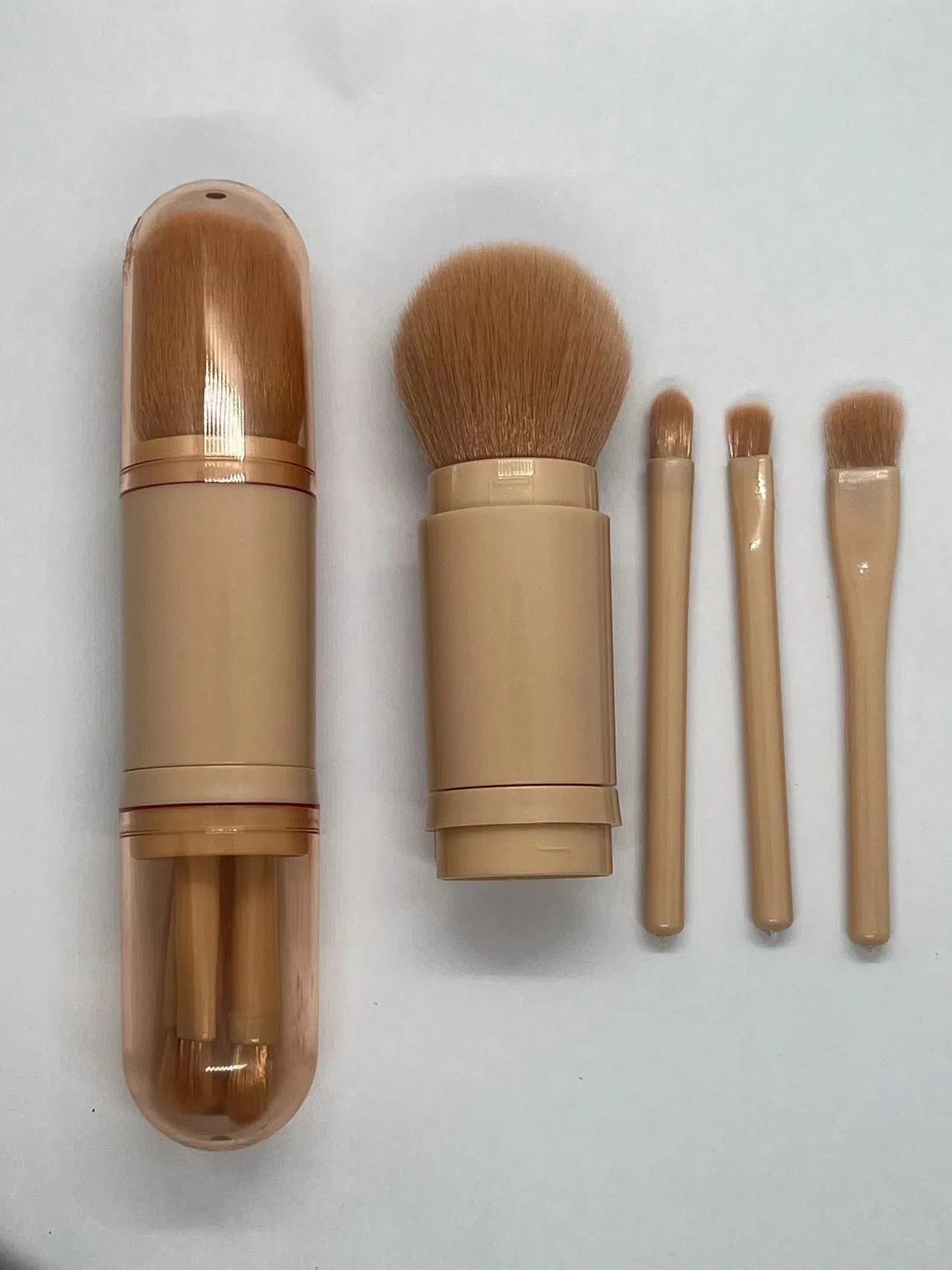 Ortable Retractable Makeup Brush Set, Multi-Functional Travel Kit for Eyeshadow/Foundation