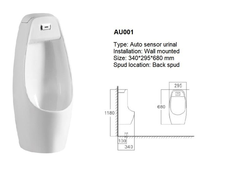 Modern Automatic Wall Mounted Water-Saving Ceramic Auto Sensor Urinal Male Urinal Bottle Wc Commode