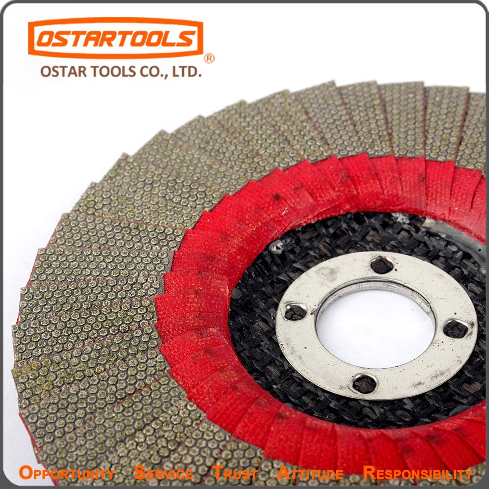 Premium Red Cloth DOT Pattern Diamond Flap Disc with Fiberglass Base