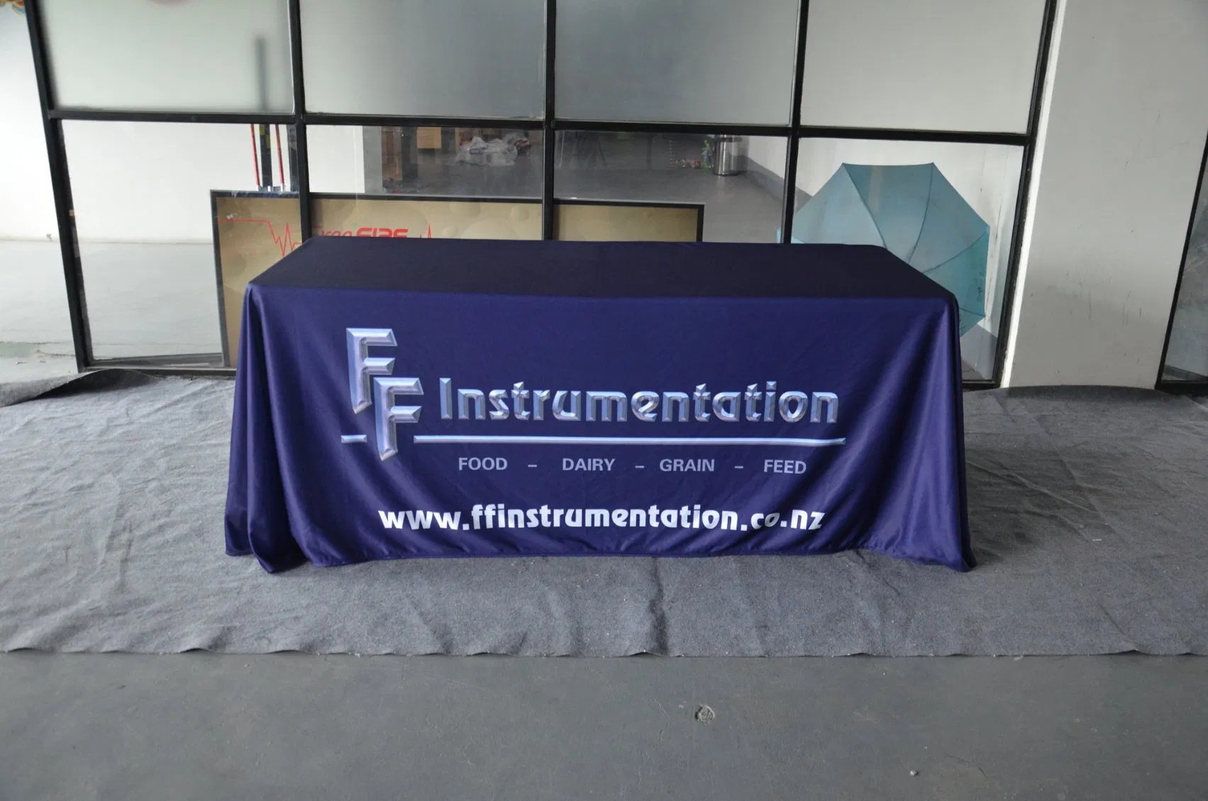 6FT and 8FT Spandex Polyester Logo Printed Stretch Table Cover