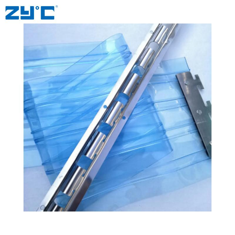 Low Temperature Cold Storage Room Flexible Transparent Plastic Strip Blue PVC Door Curtain