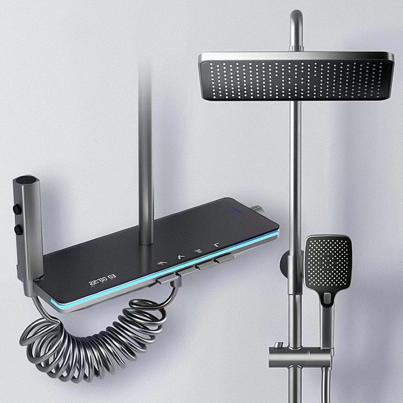 Thermostatic Shower Digital Display All Copper Main Body Pressurized Shower Set