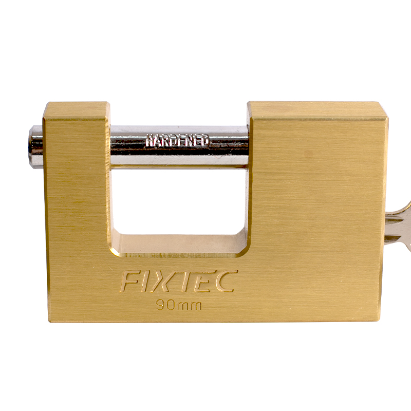 Fixtec Padlocks Manufacturer in China Heavy Duty 60mm/70mm/80mm/90mm Brass Block Padlock with Key