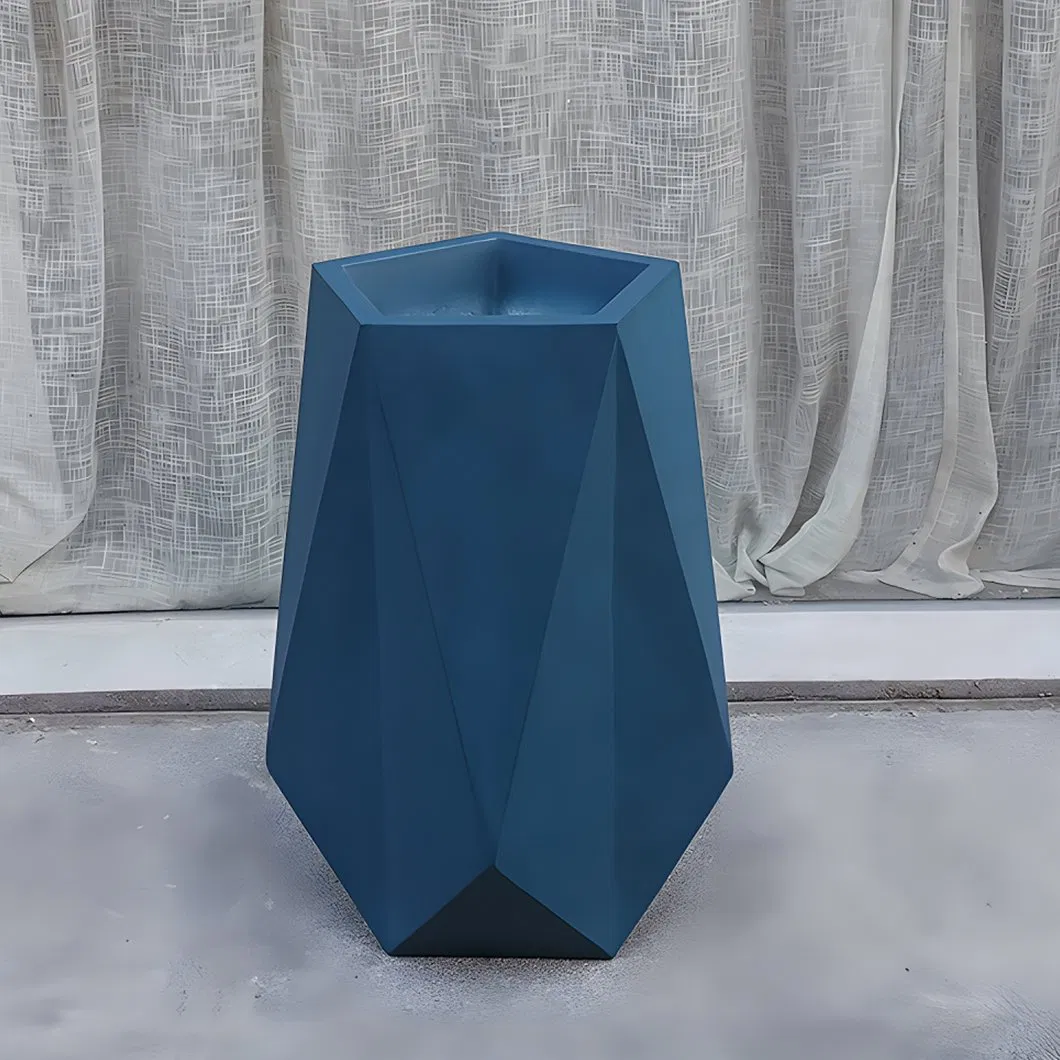 Newly Designed Stylish Diamond Shaped Floor Standing Large Flower Pot Shopping Center Building Indoor Vertical Garden Flower Pot