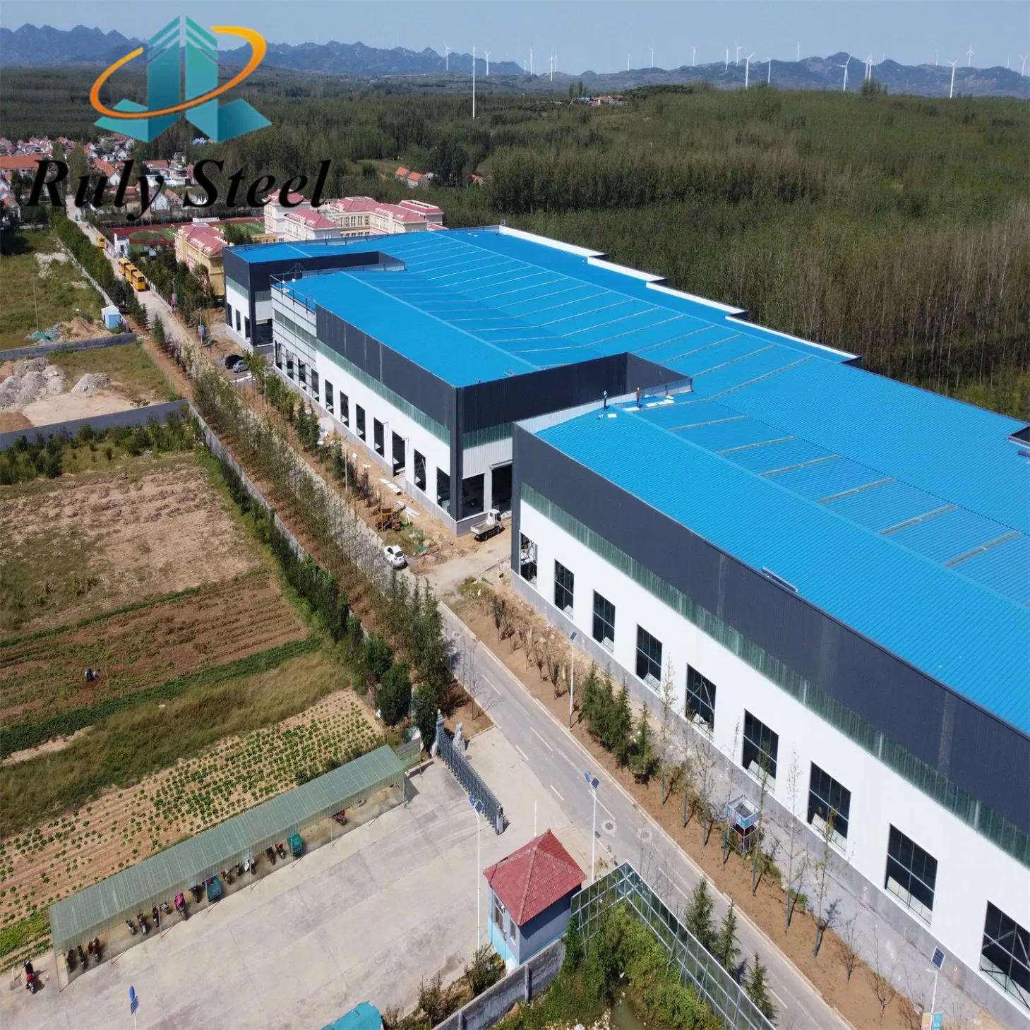 Prefabricated Steel Frame H-Beam and Column Large-Span Factory Warehouse with Bridge Crane