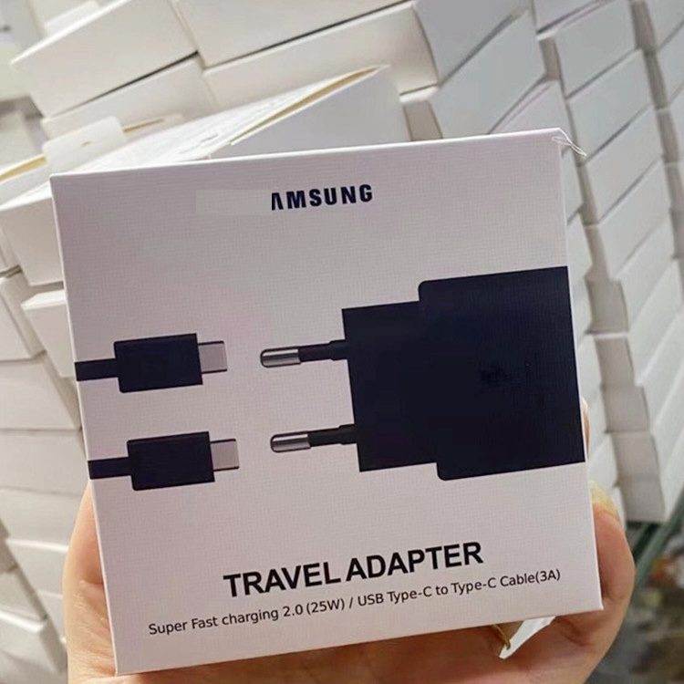 Quick Charging Pd 25W Super Fast Type C Mobile Phone Charger for Samsung S20 Plus Note10 Ep-Ta800 USB-C Power Adapter Travel Wall Charger EU Us Plug Suit Kit