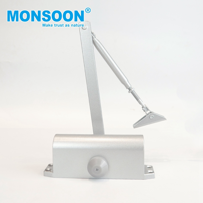 Commercial Hardware Fireproof Adjustable Gas Struts Heavy Duty 40-65kg Door Aluminum Hydraulic Safety Automatic Overhead Hidden Spring Door Closer