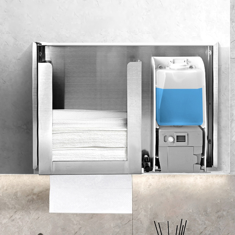 Настенный автоматический дозатор для мыла с держателем салфеток