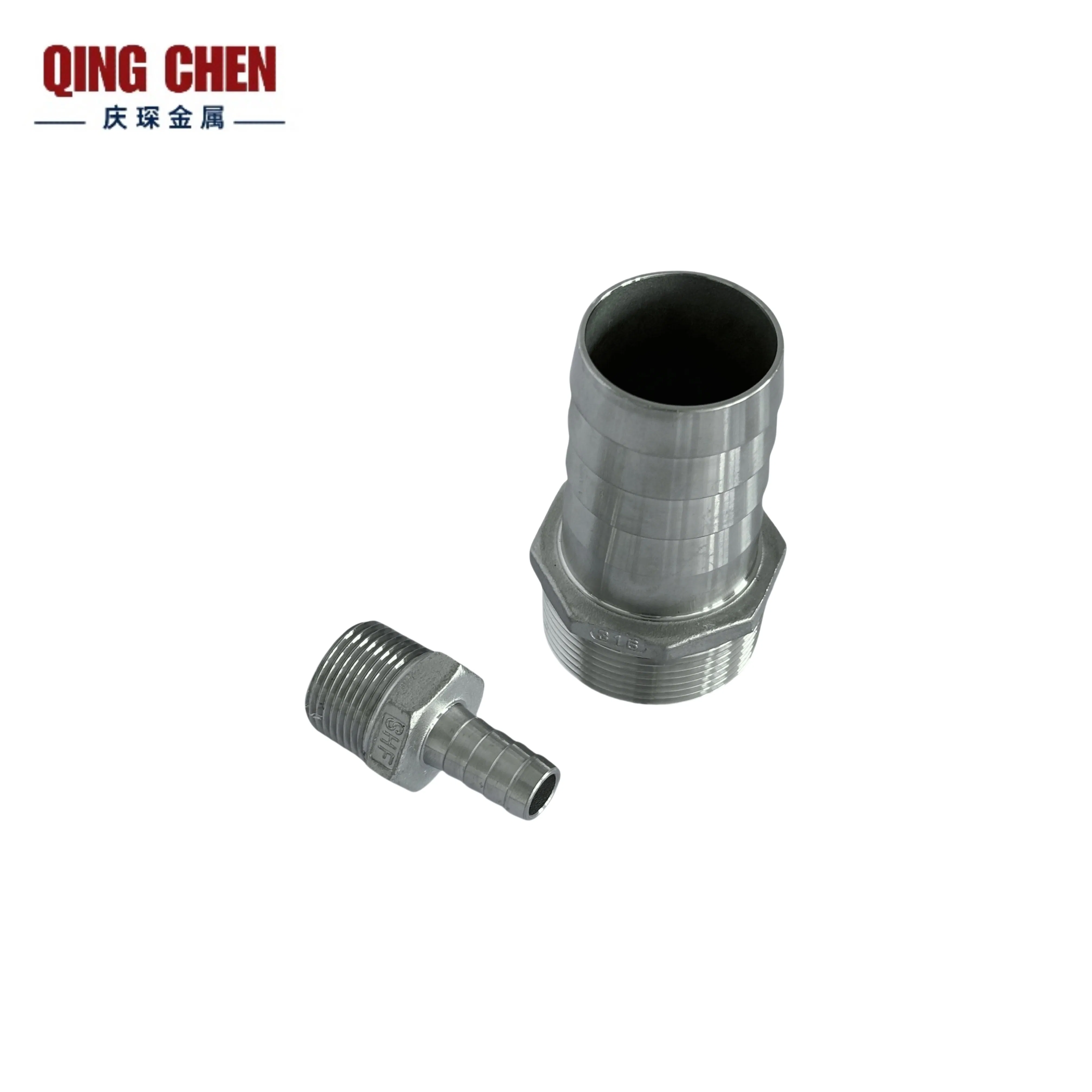 304/316 Stainless Steel Pipe Fitting NPT BSPT Male Threaded Hose Nipple