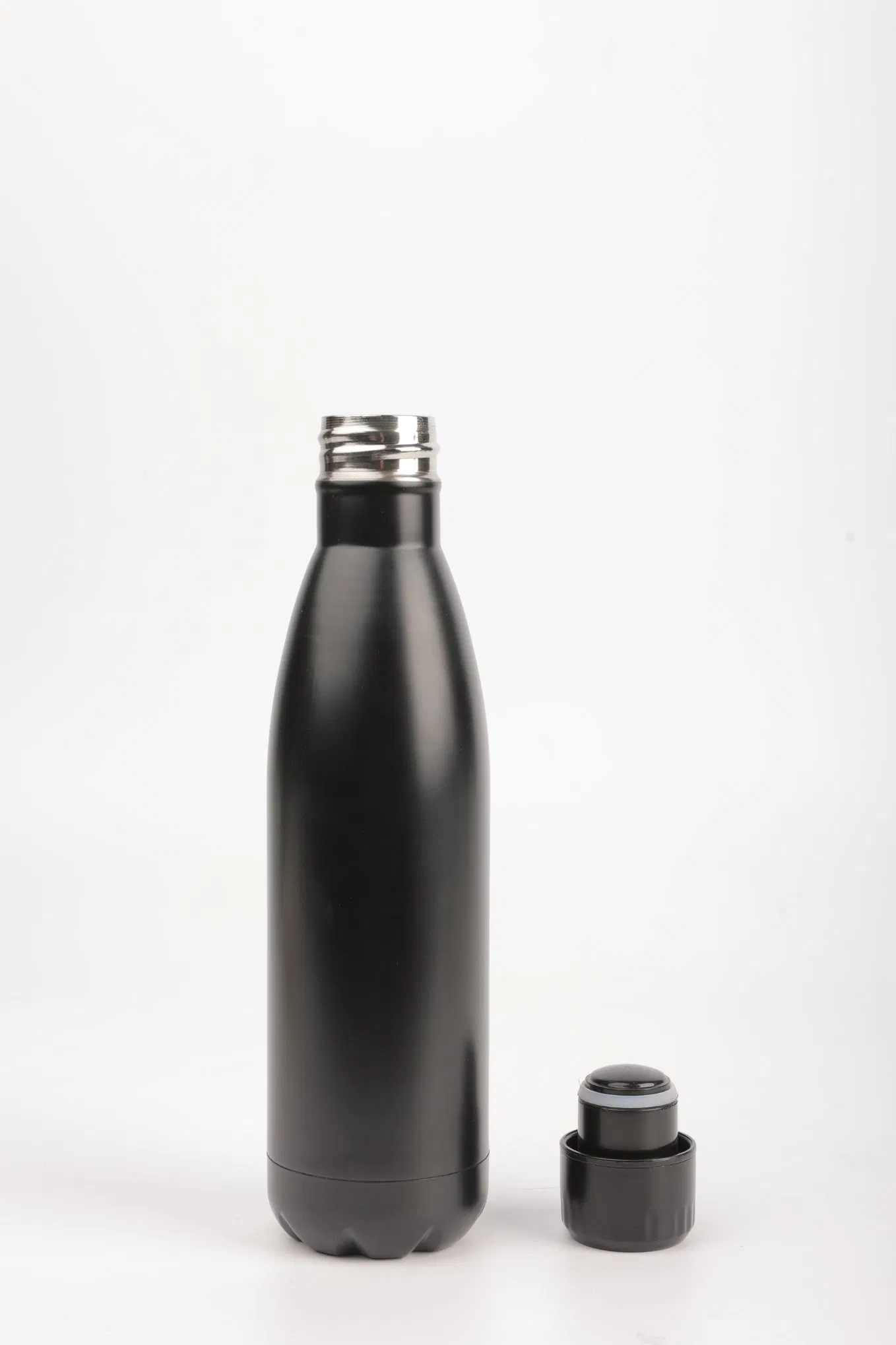500ml 750ml 1000ml Double Wall Insulated Water Bottles Cola Shape Vacuum Bottles Black