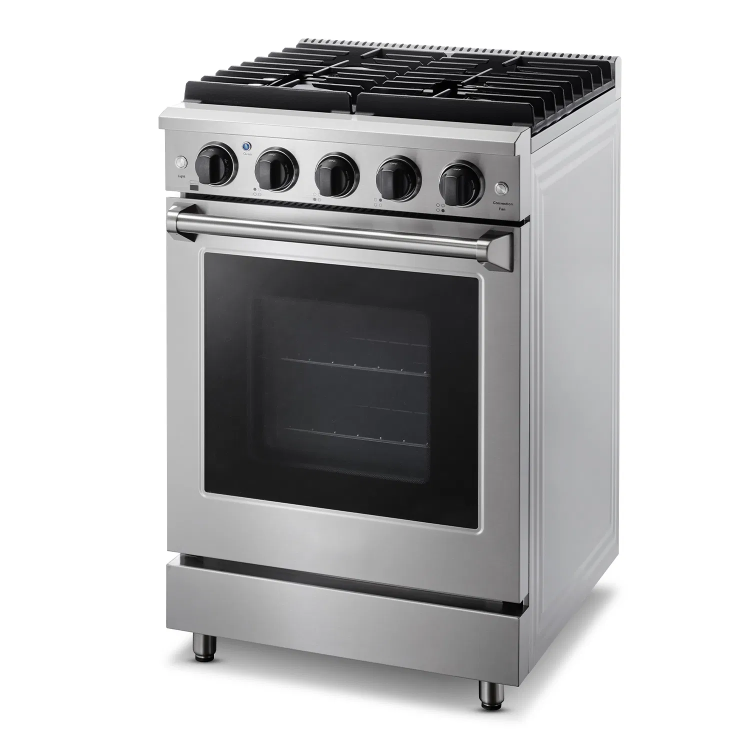 High-Performance 24-Inch Freestanding Gas Range Stove with Cast Iron Grates